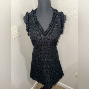 Kate Spade Black Tweed‎ Old Money Preppy  Shift Dress- Size 0